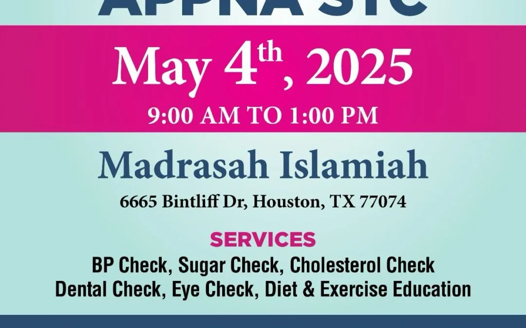 Join Us at the FREE Health Fair by APPNA STC on May 4th, 2025 in Houston!